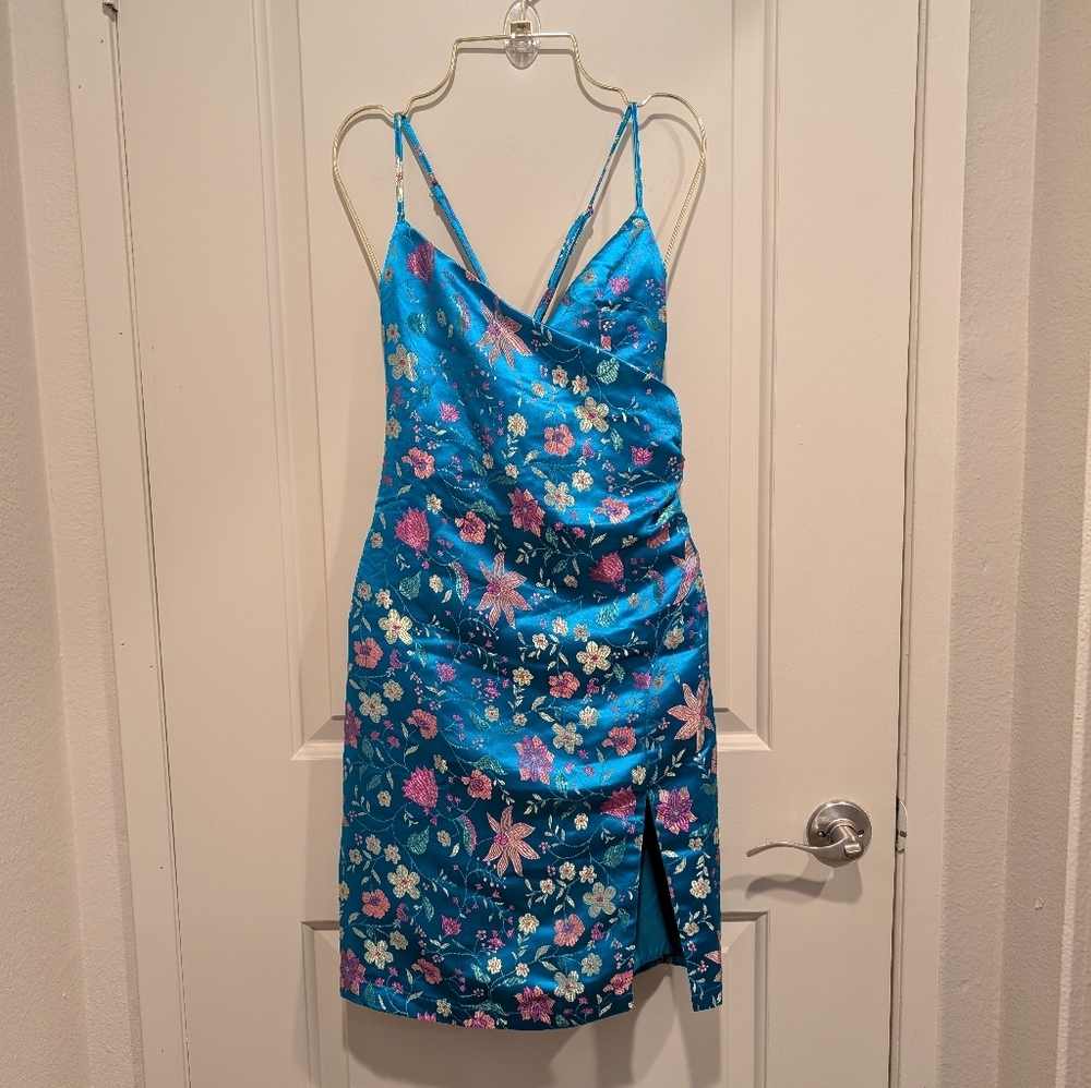 Lulu's Blue Floral Dress